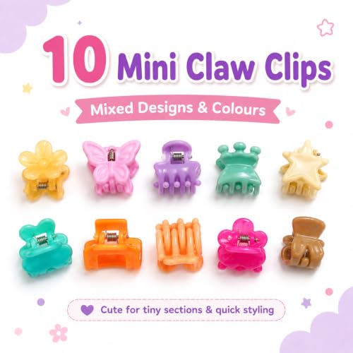 Image of 124 Pcs Hair Accessories for Kids Girls | Cute Baby Hair Clips, Theme Hair Clips & Mini Claw Clips Combo | Hair Accessories for Baby Girl | Kids Hair Clips Set | Mixed Designs