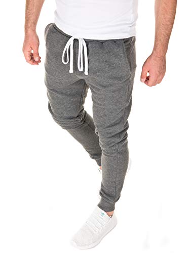 WOTEGA Hombre Pantalones Deportivos Chándal Slim Cómodos Floki Gym Hombres Algodón Joggers, Gris (Magnet 193901), XXL