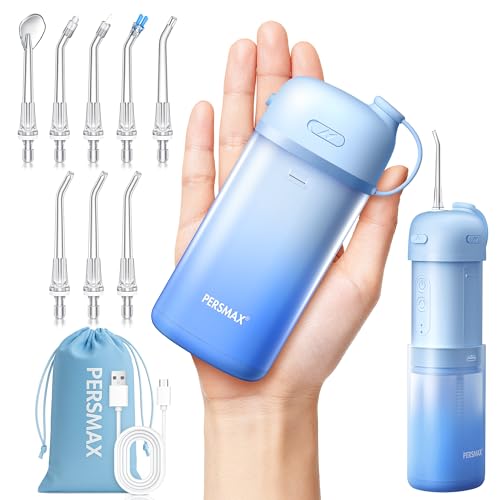 PERSMAX �|�[�^�u���E�H�[�^�[�t���b�T�[ ���̃N���[�j���O�p - �R�[�h���X �f���^���s�b�N �d�C���o���� �t���X �u���[�X ���s �q�� 3���[�h 8�̈��͐ݒ� 6�̃`�b�v 150ml IPX7 �O���f�[�V�����u���[