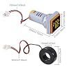 2pcs AC 60-500V 0-100A Digital Ammeter Voltmeter, 22mm Square LED Dual Display Voltage Gauge with Transformer, 110v 220v Voltage Tester Current Meter (Yellow)