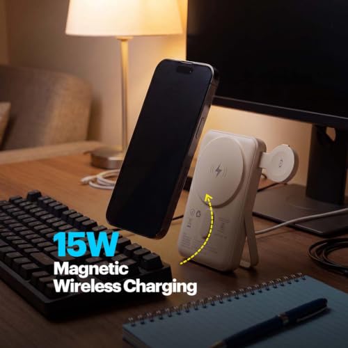 Image of Stuffcool Omni 3-in-1 10000mAh Magnetic Wireless Powerbank with Dedicated Apple Watch Charging Module, Charges AirPods, Aluminium Stand, 15W Wireless & 20W PD Type-C Input /Output