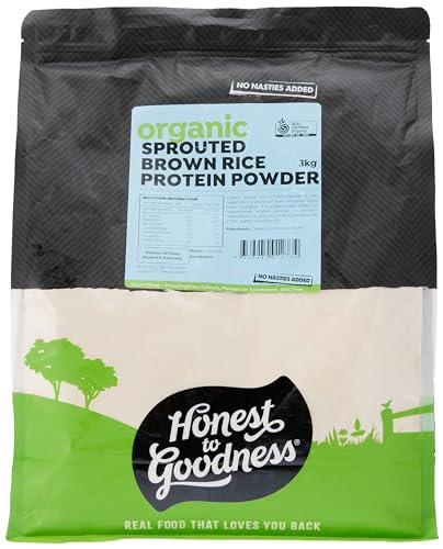 Honest to Goodness, Organic Sprouted Brown Rice Protein Powder, 3KG - Perfect Addition to your Morning Smoothie. High Protein (85%), Low Carb, Dairy Free.