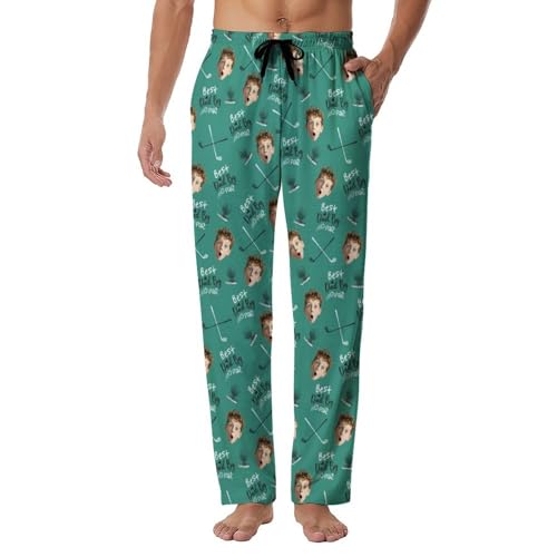Custom Face Pajama Pants with Photo Dad Personalized PJ Bottoms Customized PJ Pants for Men Husband Father's Day Pajama Bottoms