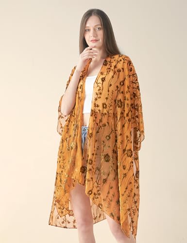 Image of MJ SERECA Women's Casual Long Velvet Kimono