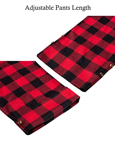 Image of Mens Flannel Pajama Pants Plaid Heavyweight Cotton PJs Bottoms Sleepwear | Soft Cozy with Pockets, Elastic Waistband Drawstring, Adjustable Length, Casual Checkered Lounge Pant, for Home Holiday Daily