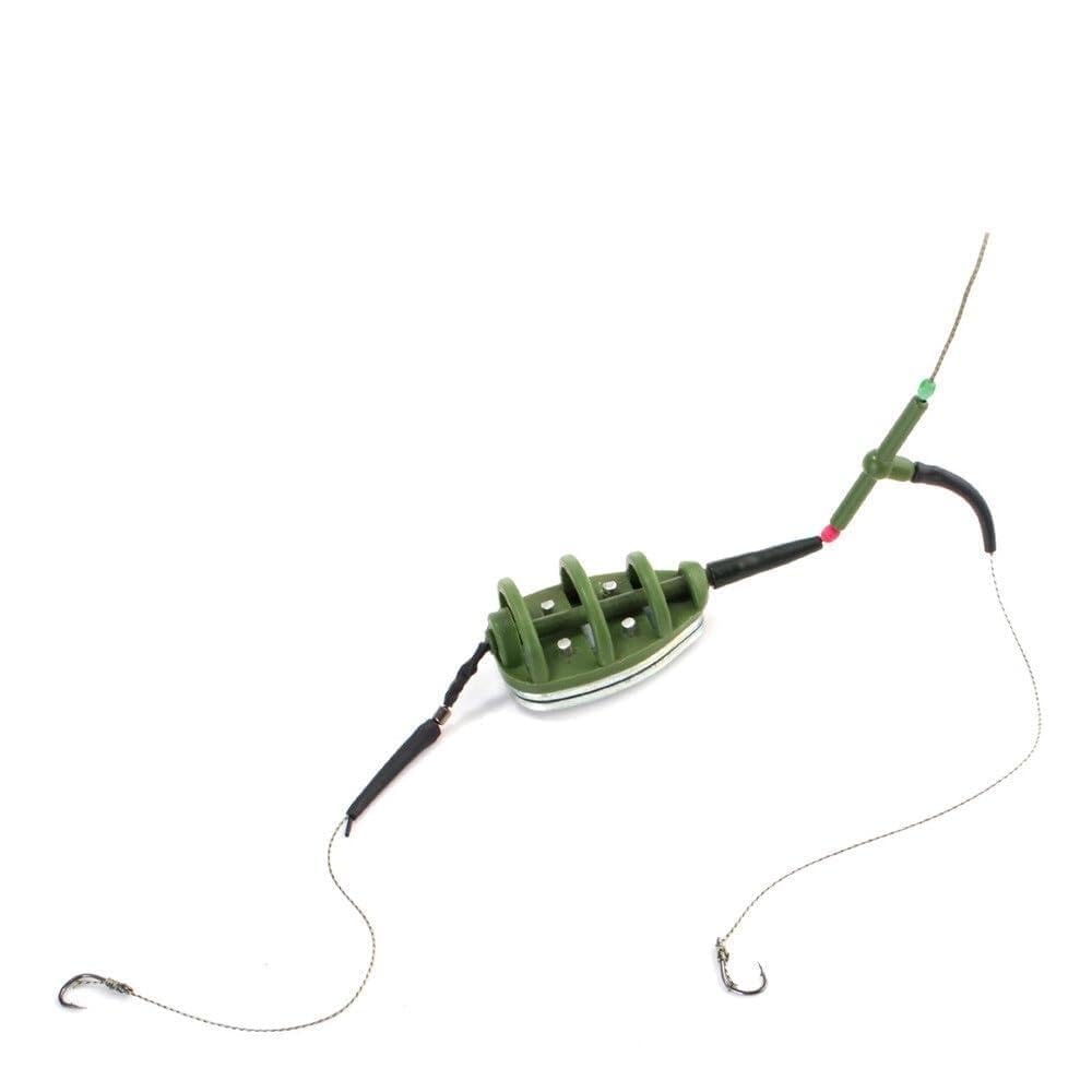 Hameçon pour poisson carpe cage mangeoire 50g avec 2 crochets