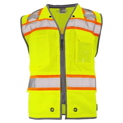 Image of DOME75 OMNI Series OV6123 Class 2 HiVis Contrast Heavy Duty Surveyors Vest with ProPocket