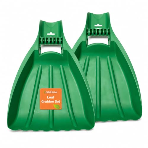 EarlyGrow Leaf Grabber Set of 2 Leaf and Grass Removal Handheld Collector Grabs Gathers Leaves Garden Cleaning Waste Rubbish Litter Scoop
