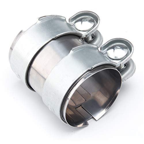 Muffler Exhaust Clamp 2.5 Inch Stainless Steel for Exhaust Pipes, Mufflers and Catalytic Converters