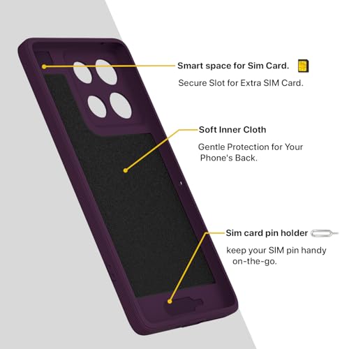 Image of Pikkme Back Cover for Motorola Moto G86 Power 5G Soft Matte Silicone Mag-Safe Design (Mag-Safe Not Support) Camera Protection | Slim Fit Bumper Cover (Purple)