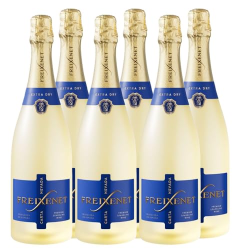 Freixenet Carta Extra Dry (6 x 0,75 l) – Extra trockener Premium Sparkling Wine aus Spanien mit Mirabellen- und Zitrusnoten, hervorragend zu Käse, Desserts oder als Aperitif