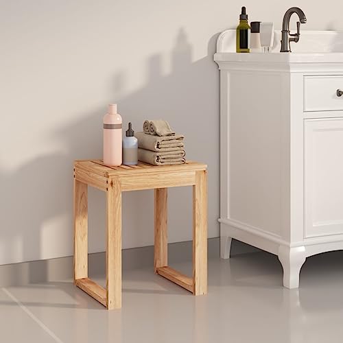 Generico Sgabello da Bagno 40x30x46 cm in Legno Massello di Noce,Marrone,2.8kg,350344