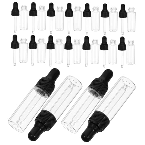 OATIPHO 20 Piezas botella cuentagotas botellas de aceite esencial vacias botellas de perfume pequeñas mini botellas para maquillaje botella de viaje de aceite páginas Black