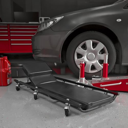 Big RED 40" Padded Rolling Garage/Shop Creepe with Adjustable Headrest and 6 Casters，Steel Mechanic Cart, Black,ATR6452BR,Torin by BIG RED - Used condition - Image 5