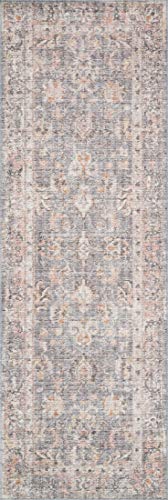 Loloi Ii Skye Collection Sky-01 Grey / Apricot, Traditional 2'-6" X 7'-6" Runner #TOP4