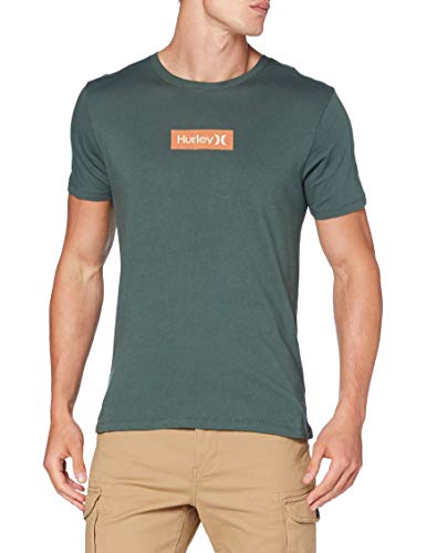 Hurley Men s Premium One and Only Boxed Logo T-Shirt, Vintage Green Orange (Warm Gre, Medium