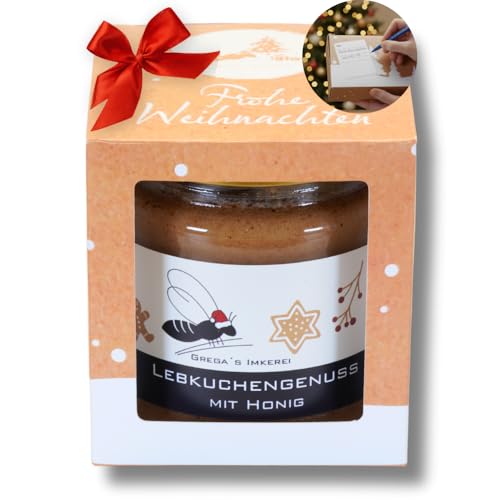 Honigsüßes 1er Geschenkset von Grega’s Imkerei Weihnachts-Geschenk mit 250 g Glas mit Karton...