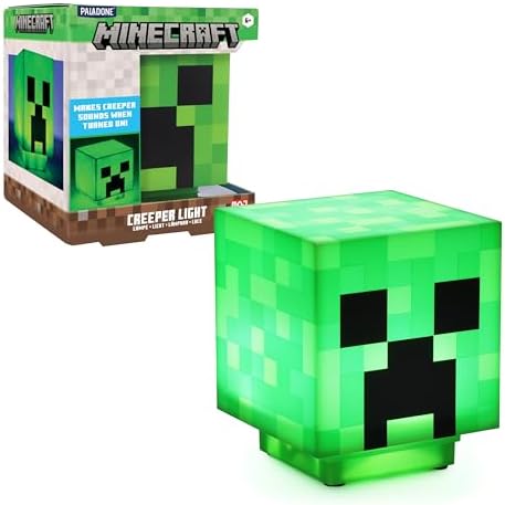 Minecraft Creeper Light Up Figure - Paladone Table Light with Zombie Sounds