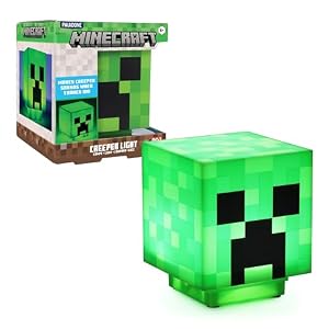 Paladone Minecraft Creeper Desk Light with Official Creeper Sounds, Handheld Night Light for Kids Room or Gamer Décor – Licensed Minecraft Gifts