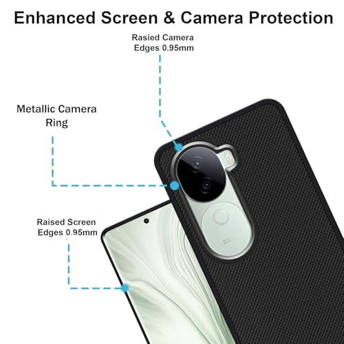 Image of Back Cover Case Compatible for Vivo V40E 5G (Textured Grip Design | Camera Protetion | Slim and Light Weight | Soft Touch and Feel | Black) (Vivo V40E 5G) - Silicone