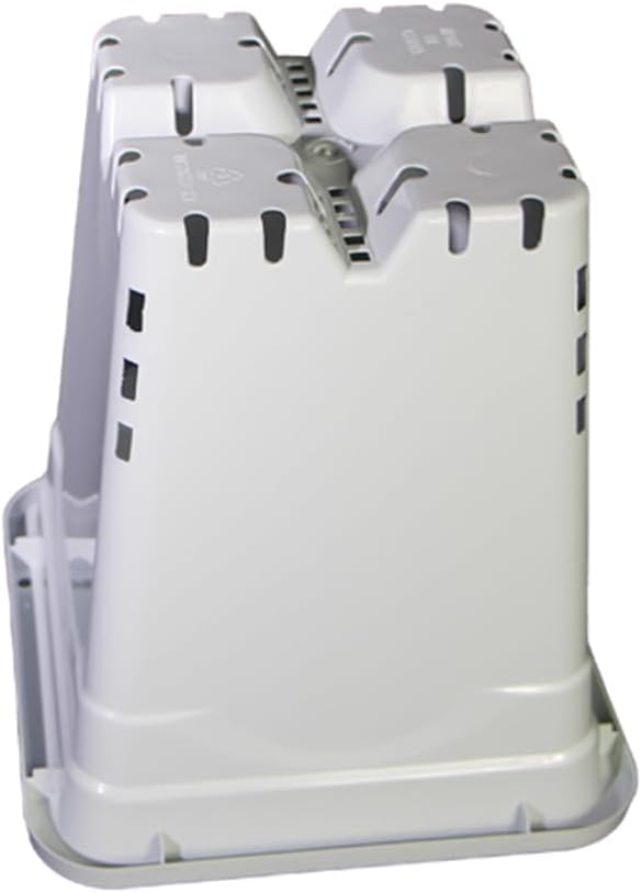 Grayish-White Square Pot Light-Blocking Plastic Planter with Hanging Holes, Hydroponic Side Holes Pot (24, 9"x 9")