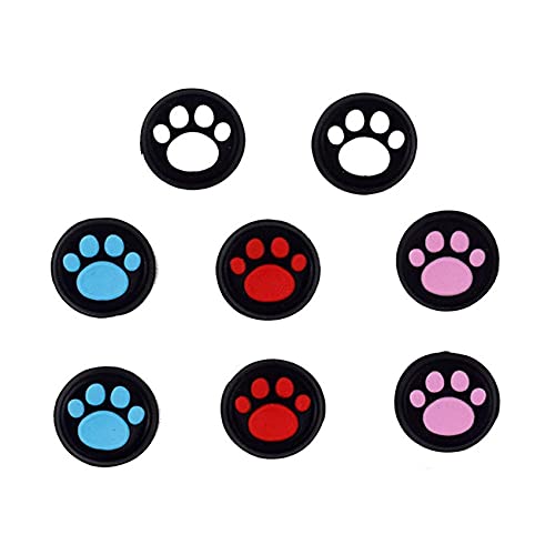 OCity Cute Cat Paw Analog Thumb Stick Grip Cover Protective Rocker Caps Replacedment for PS Vita PSV 1000 2000 Slim (Blue and Red)