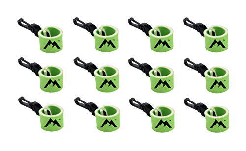 Mile High Online | Mini Neoprene Sleeve | Lip Balm Holder with Swivel Clip - 12 Pack (Green)