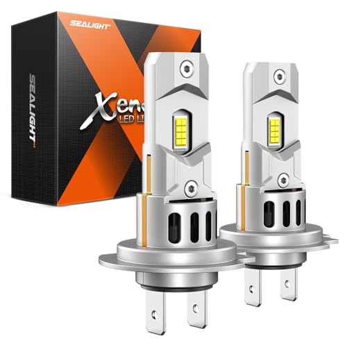 Image of SEALIGHT H7 Bulbs, 64,000LM 900% Brightness H7 Light Bulbs, 6500K Cool White Bulbs with 15000RPM Fan, Plug and Play ATV /UTV, 10-Year Extended Lifespan IP68 Waterproof, Pack of 2