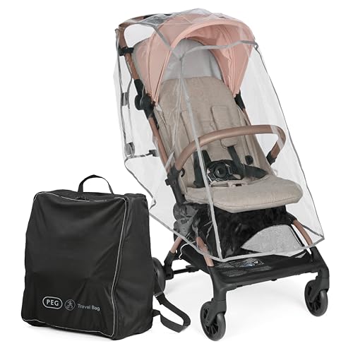 PEG Passeggino Leggero Volo con Parapioggia, per Aereo, Compatto, Omologato per Cappelliera, Misure Bagaglio a Mano, Adatto dalla Nascita fino a 22 kg, Include Borsa da Viaggio, Mon Amour