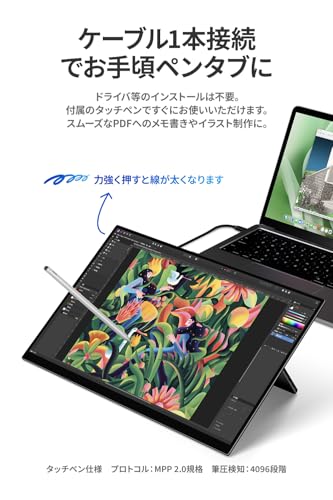 EHOMEWEI モバイルモニター 18インチ 2.5K 2560x1600 タッチパネル RQHG-180PW の商品画像 2