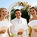 Imagen de ZOCONE 16 Piezas Blanco Abanicos Boda para Invitados con 16 Bolsas de Organza