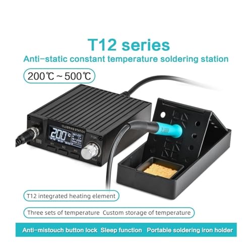 Estación de soldadura T12 evita daños en circuitos con temperatura ajustable LCD 3