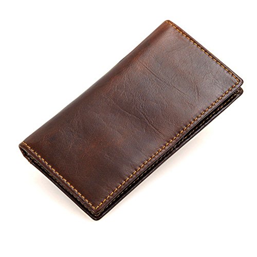 DRF Billetera Larga para Hombres RFID Bloqueo Trajetero Bifold de Cuero Vacuno BG223 Cover