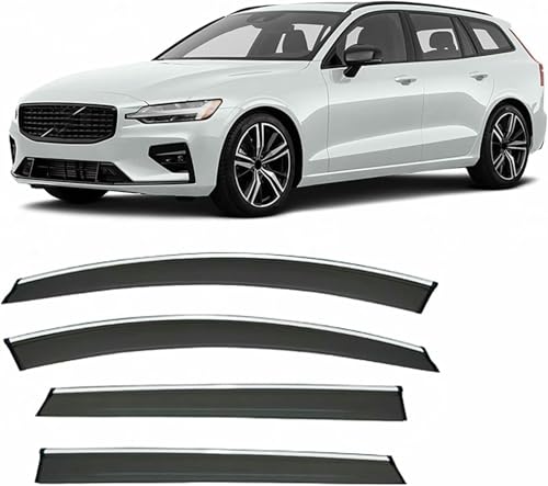 用 ボルボ用 V60 MK2 2019 2020 2021 2022 2023用 4個入り カーウィンドウバイザーレインガード サイドウィンドウディフレクターバイザー