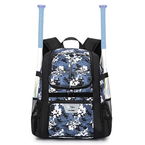 KAVIGOR Youth Baseball Bag, Softball Bag for Girls & Boys, Kids Tball Backpack with Shoes Compartment