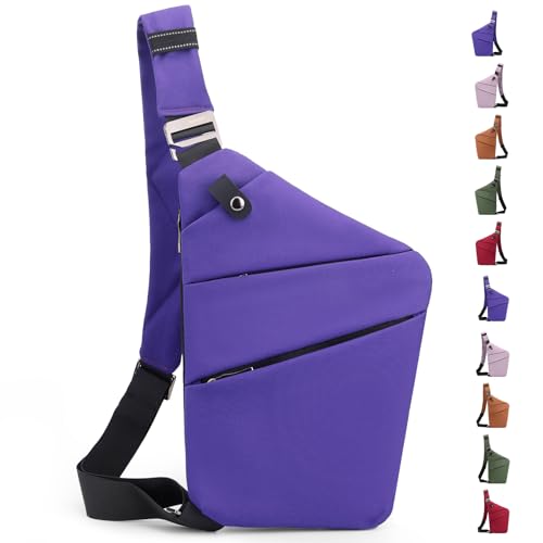 Image of Anti Theft Crossbody Bag,Sling Bag for Women Men,Multi-pocket Chest Shoulder Bag for Travel, Sport, Work