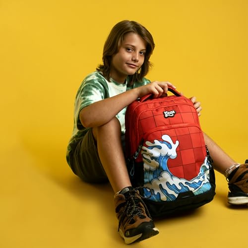 Image of Gear Shuffle 4 Compartment Backpack 17 inch /31L Medium Water Resistant School Bag /Casual 4 Compartment Backpack /Daypack /Kids Bag for Boys /Girls (Red-Blue)