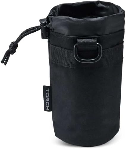 Antorcha MOLLE Portabidón Resistente al Agua Utilidad Diaria EDC Gear Negro