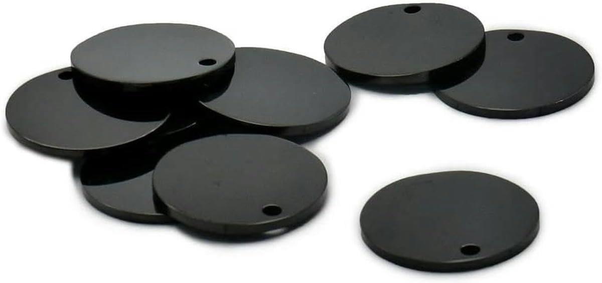 Lot de 20 médailles d'identification rondes en acier inoxydable pour chien, étiquette en métal pour chat et chien, plaque signalétique personnalisée gravée pour animaux de compagnie, pendentifs anti-