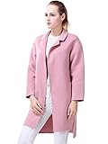 Miya Women's Faux Leather Jacket Quilted Bomber Jacket Short Coat Pink Large