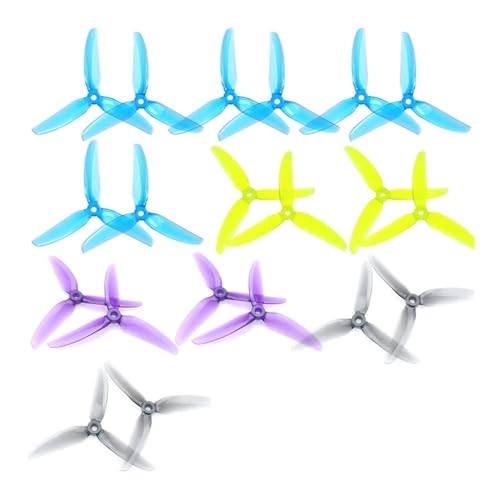 4/6/10ペア 5X4.3X3V2S 5043 V2 3ブレードPCプロペラ RC FPVレーシングフリースタイル5インチドローンクワッドコプター用(4Pairs Purple)