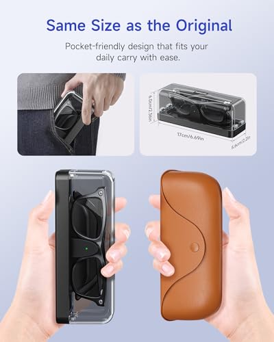 Image of Magnetic Charging Case for Ray-Ban Meta Gen 1 & 2, 3000mAh Power Bank | Fits Gen 1 & 2 Wayfarer, Headliner, Skyler | Gen 2 Blayzer /Scriber Optics | Oakley Meta HSTN | Up to 10 Recharges for Travel
