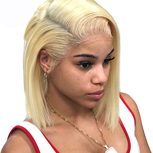 Beauhair 613 Blonde Straight Human Hair Wigs For Women With Baby Hair Lace Front Wigs Brazilian Virgin Human Hair Glueless Lace Wig(13×4 Lace Wig 8inch)