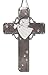 BANBERRY DESIGNS Angel Cross Ornament - Hear My Prayer - Silver Metal Pewter with White Enamel & Jewels