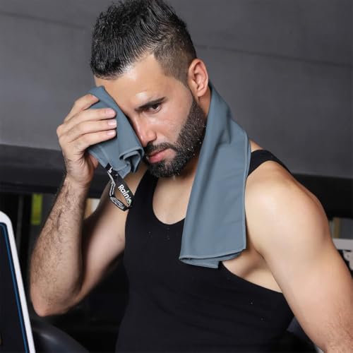 Microvezel Handdoek, compacte Microvezel Handdoeken, ideaal als Sporthanddoek, Reishanddoek, Strandhanddoek, sneldrogend en licht - Groot Badhanddoek - Sport, Fitness, Sauna, Marineblauw - Afbeelding 3
