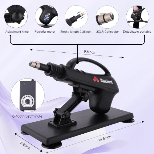 Auxfun Sex Machine Dildo with Suction Cup and Anal Butt Plug - Image 3