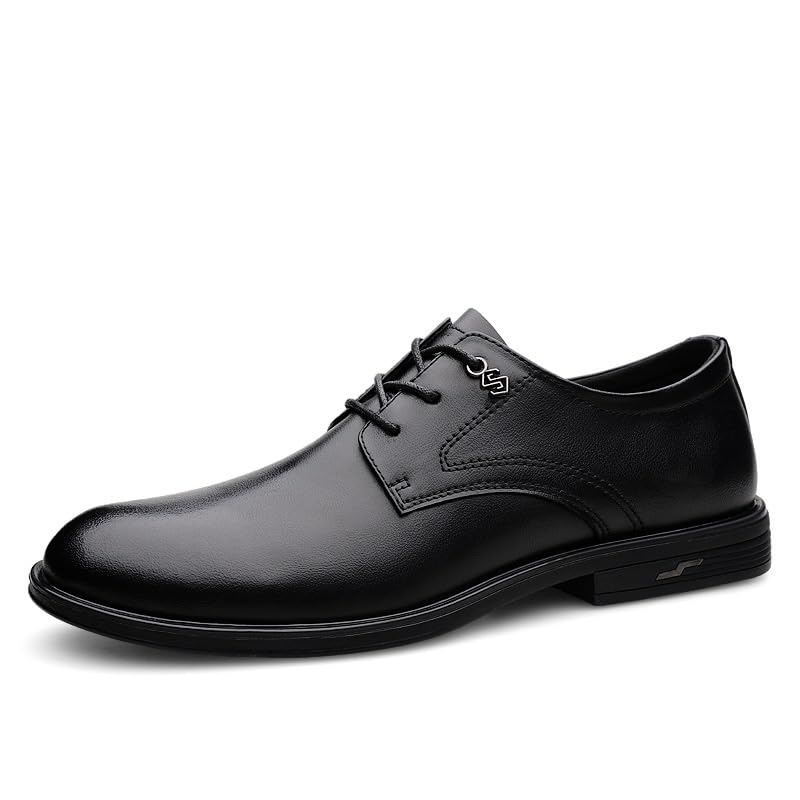 Men's Oxford Dress Shoes Classic Lace-Up Formal Tuxedo Derby Leather Low Heel Business Casual Comfortable Shoes