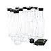 (12 pack) 5 oz. Clear Glass Hot Sauce Bottle with Black Cap + Shrink Bands and Orifice Reducer