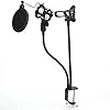 Microfoon Mount Stand, Gemakkelijk Opslag Dubbellaags Akoestische Filter Microfoon Mount Houder, interviews voor thuis…
