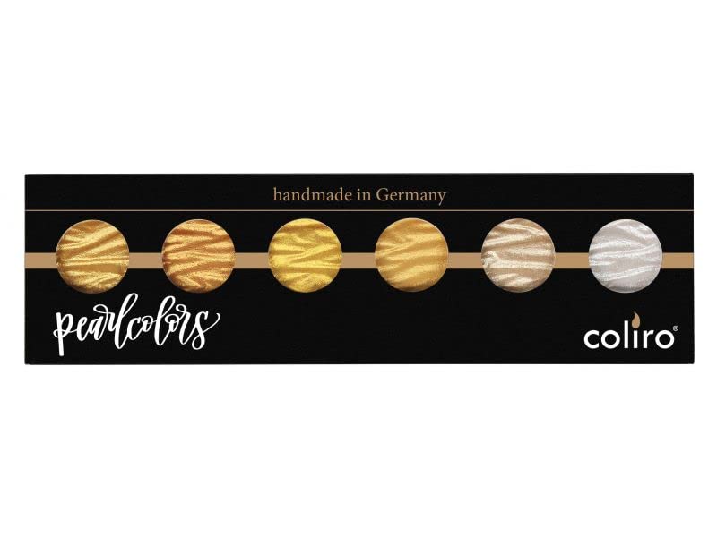 PEARLCOLORS Set de 6 Colores Oro y Plata con pigmentos metalizados de excelente cobertura 2